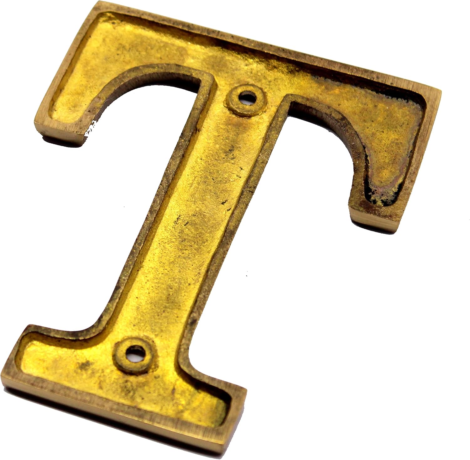 eSplanade Brass House Hotel Door Name Alphabet - Wall Door Plaque Letter - Golden - 4" Inches ("A" and "T" Letters - 4")