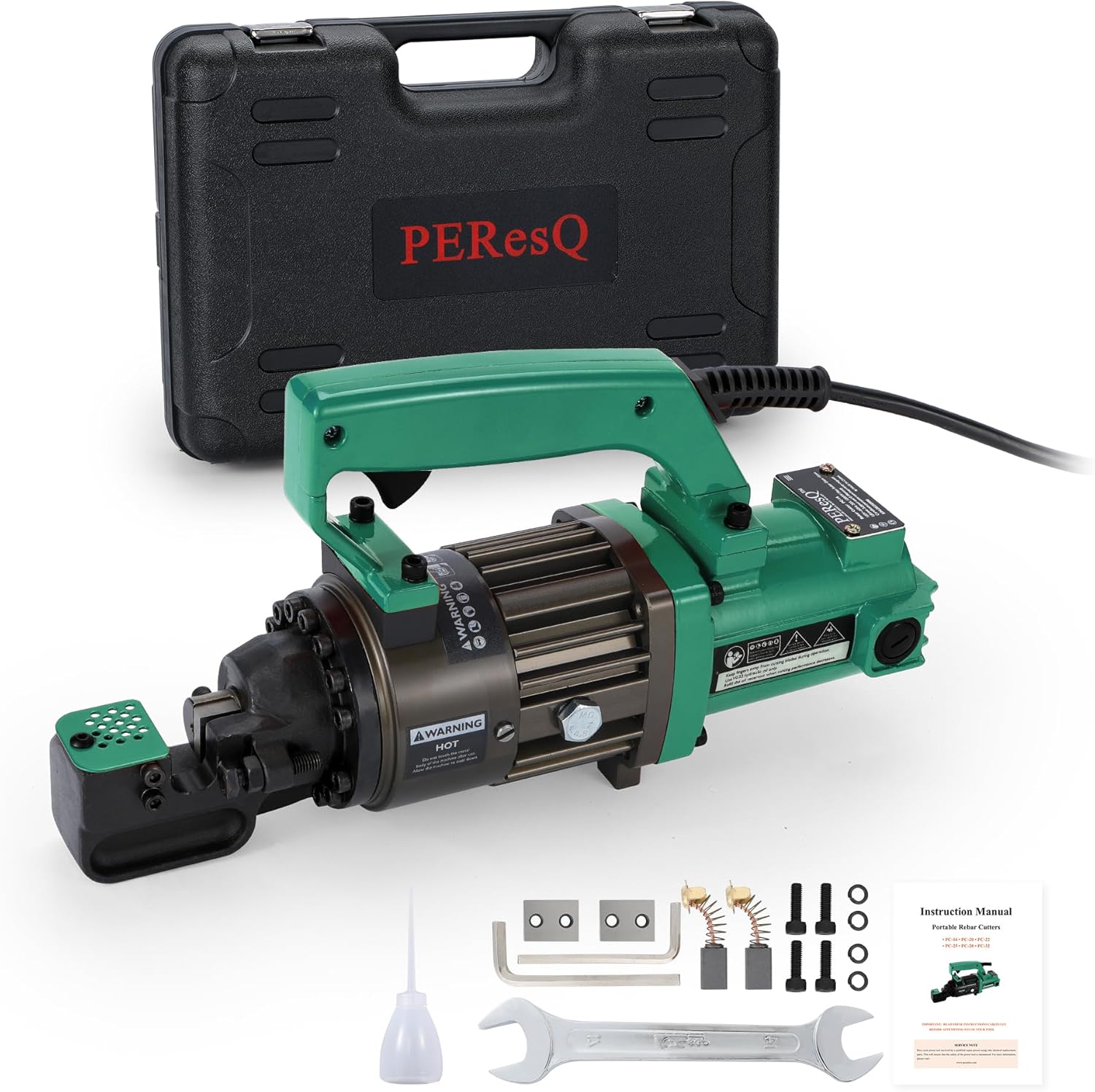 Electric Hydraulic Rebar Cutter, 1000W 120V Corded, Portable Steel Bar Cutter, 5/8" (#5) 4-16mm Capacity, Cutting Speed 1s, Lightweight 16.5 lbs, Model PC-16 (Orange-16)