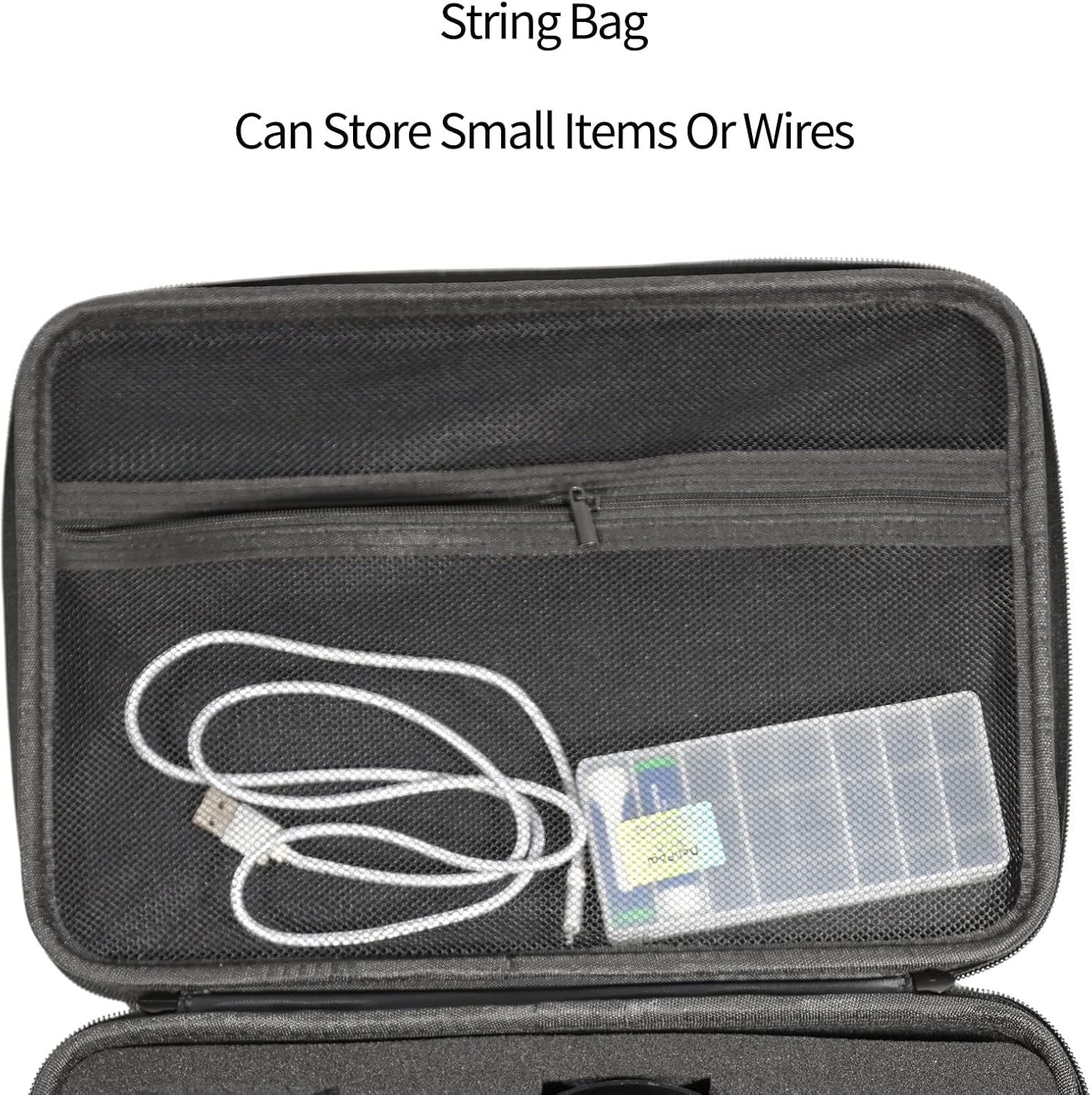 Electronic Organizer, DIY Sponge Protection Travel Cable Organizer Bag Pouch Electronic Accessories Carry Case With Handle Portable All-in-One Storage Bag for Cable, Cord, Charger, Phone, Earphone