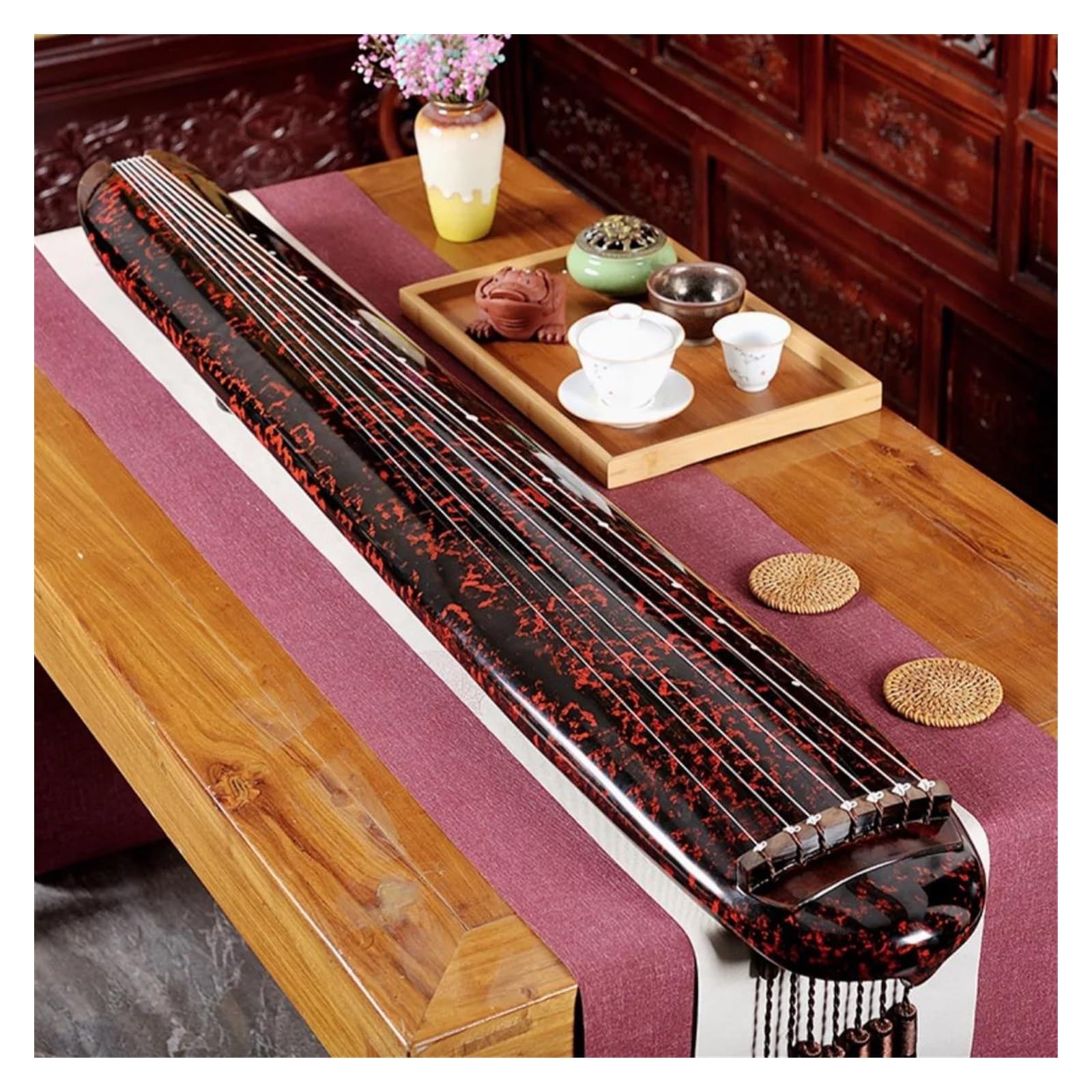 Professionelles Musikinstrument Guqin Guqin Handgefertigt Aus Zedernholz Ist Ein Traditionelles Saiteninstrument Das Für Anfänger Geeignet Ist