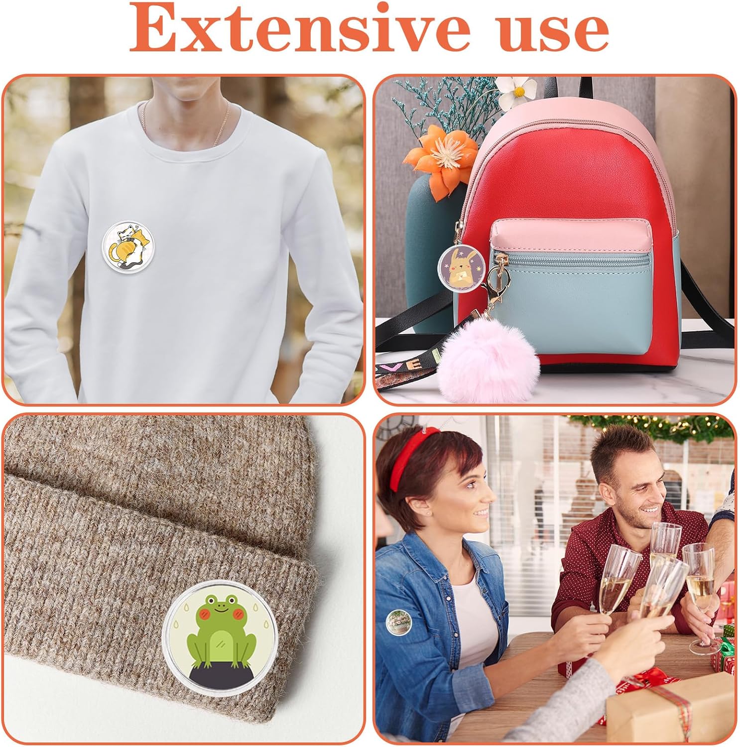 Sibba 6 PCS Acrylic Clear Pin Badges 3 Inch Blank Button Pins Badge for Crafts Round DIY Picture Photo Pin Buttons Make Your Own Badges Pins Making Kit for Backpacks Hats Jackets Handbags