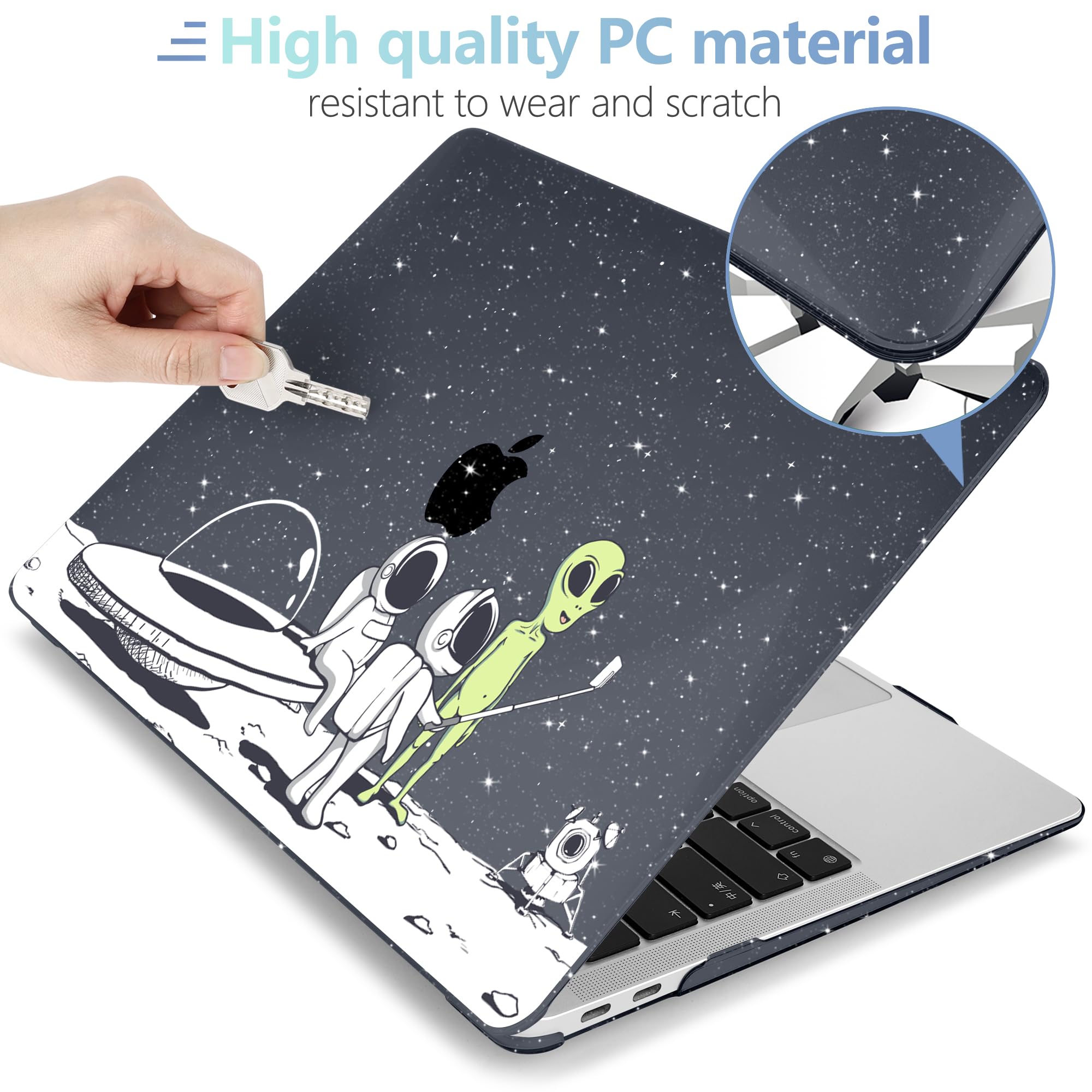 MEEgoodo Custodia per MacBook Air da 33 cm 2021 2020 2019 2018 Rilasciato A2337 M1 A2179 A1932 con Touch ID, guscio rigido in plastica e copertura per tastiera compatibile con MacBook Air 13.3