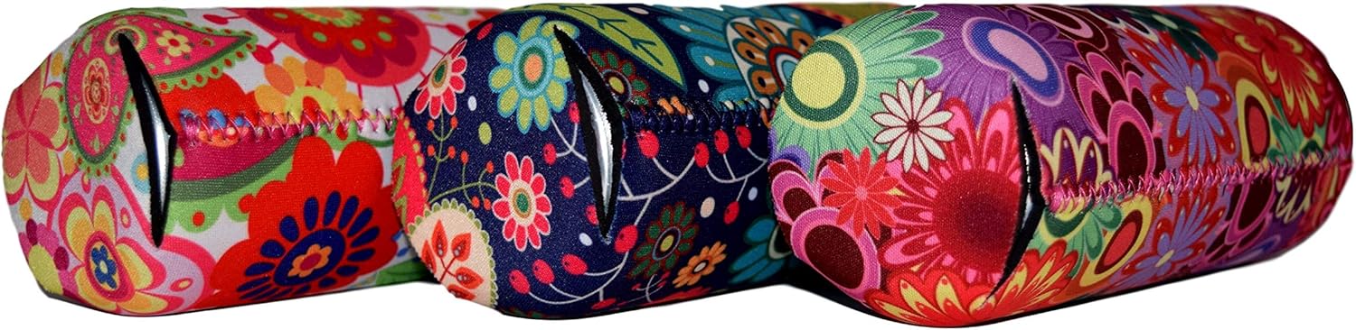 QualityPerfection Slim Can Cooler Sleeves (12 Pack) Insulated, Beer/Energy Drink Neoprene 4mm Thickness Thermocoolers for 12 oz Tall Skinny Beverage - Pattern Design, Ready for Printing (Flowers): Home & Kitchen