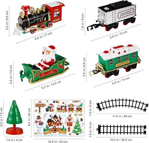 Miniatura 4 de Toddmomy Juego de tren de Navidad rompecabezas 3D para adultos y niños, kit de tren de Navidad con luces y sonidos, pistas de ferrocarril,