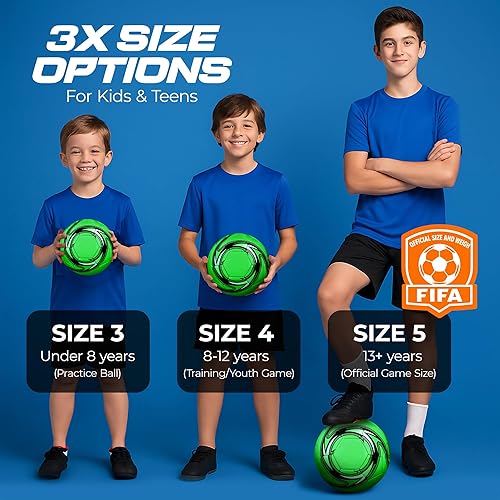 Miniatura 2 de Western Star Balón de fútbol tamaño 3 y tamaño 4 y tamaño 5  Peso oficial del partido  5 colores  Jugadores de fútbol jóvenes y adultos  Diseño de