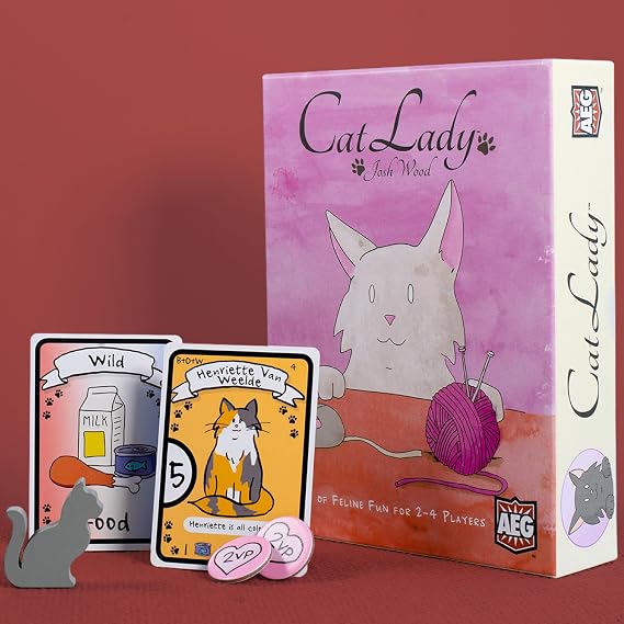 AEG Cat Lady Board Game | Collect Toys and Rescue Cats | Family Card Drafting Game for 2-4 Players | Ages 10+ | Easy to Learn & Plays in 30 Minutes | 2-4 Players, Ages 10+, 30 Mins, Cozy Pet Themed Strategy
