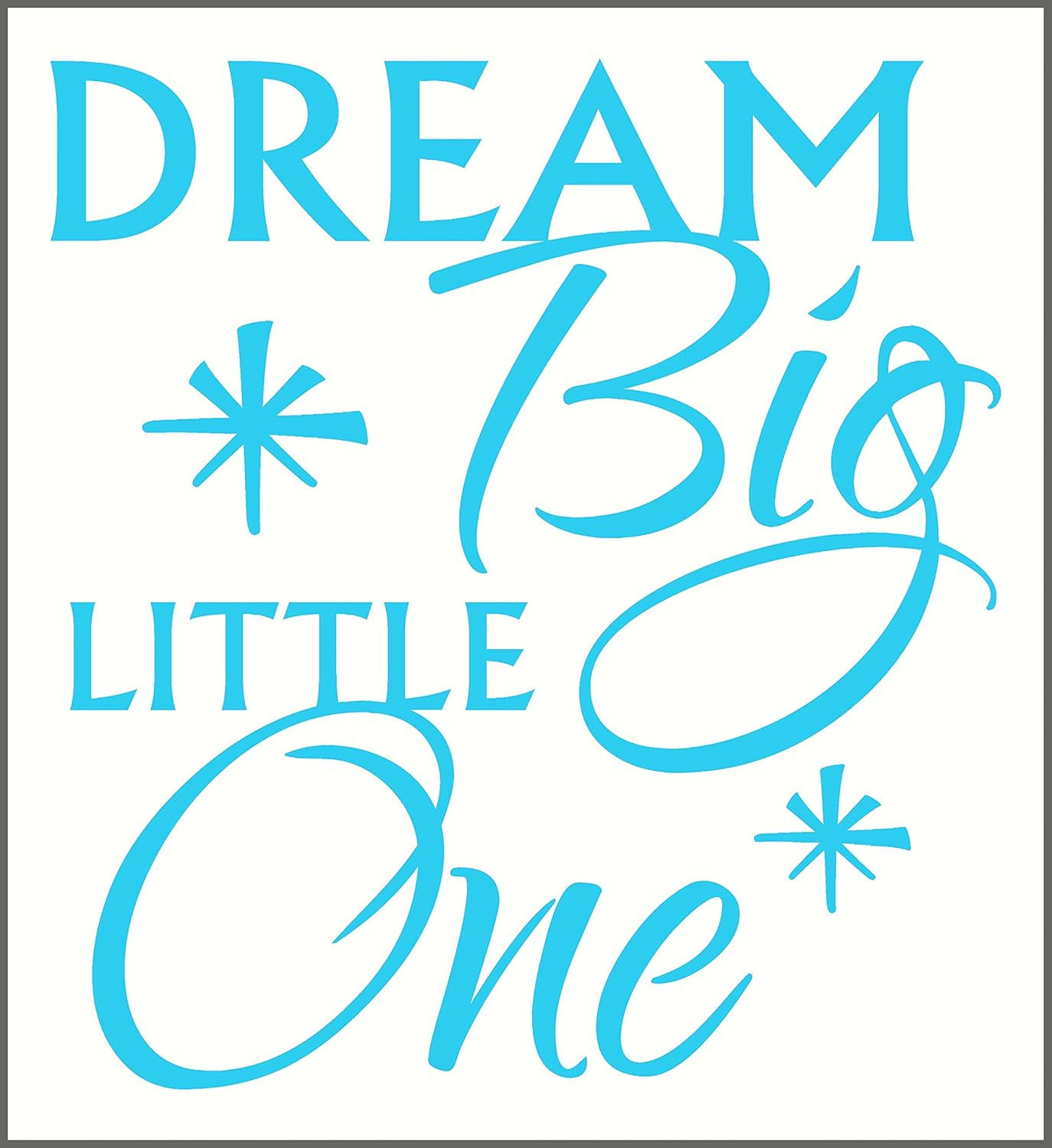 Wall Decor Plus More WDPM3336 Dream Big Little One Nursery Wall Decal Quote, Black, 23 x 25-Inch