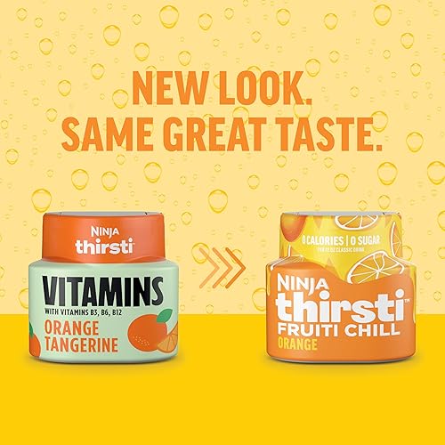 Miniatura 4 de Ninja Thirsti Flavored Water Drops, FRUITI CHILL Orange, Bold Fruit Flavor, Sparkling or Still, Zero Calories, Zero Sugar, Makes 17, 12oz drinks, 3