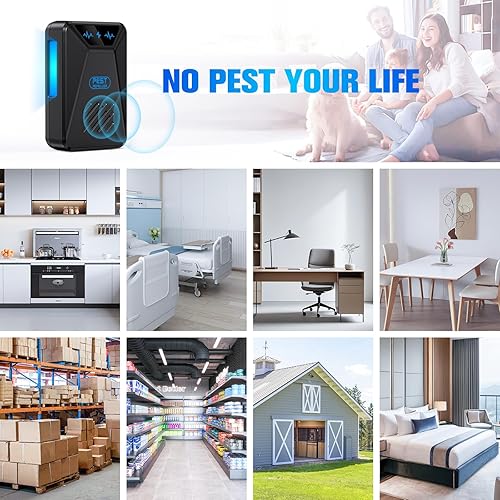 Miniatura 7 de Paquete de 6 repelentes ultrasónicos de control de plagas, enchufe electrónico repelente de plagas en interiores para insectos, cucarachas, arañas,