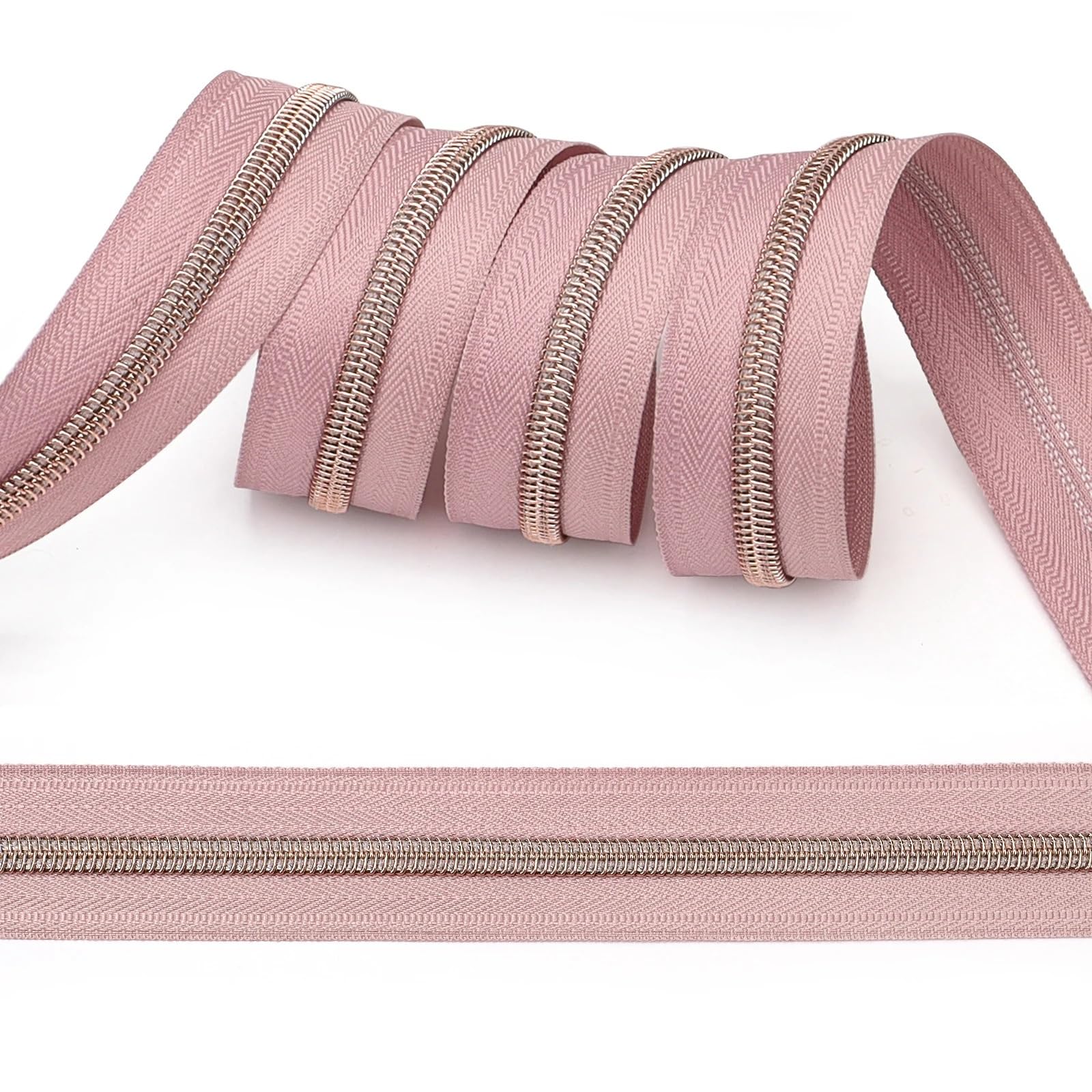 1 juego de cremallera 4,5 m con 10 tiradores oro rosa, ideal for costura casera y bricolaje. Cremalleras repuesto