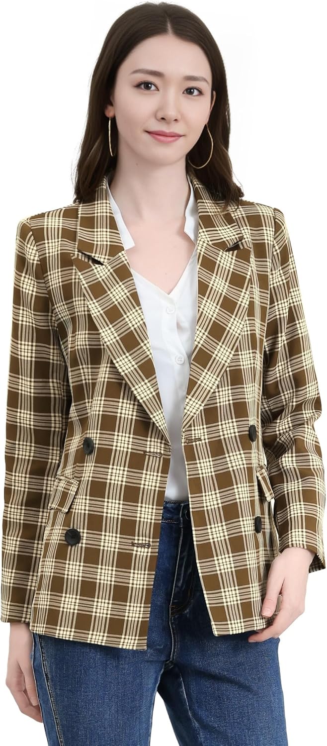 タータンチェックジャケット Amazon | [Allegra K] チェック ジャケット チェック柄