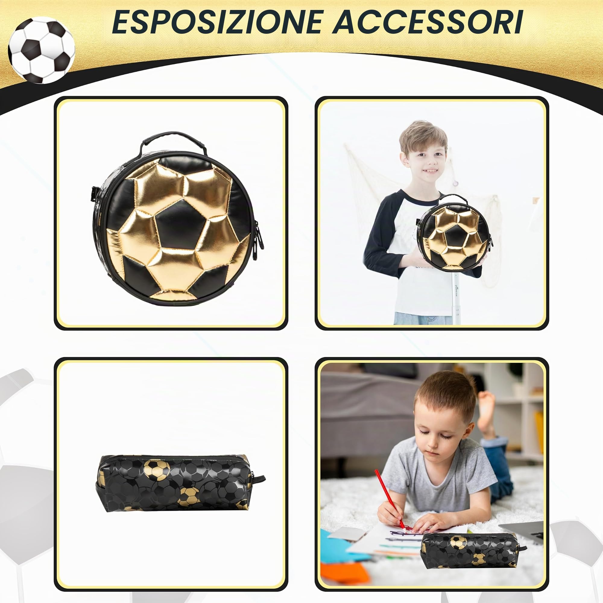 HTgroce Zaino Trolley 3 in 1 per Scuola Elementare, Calcio Zaino Bambino