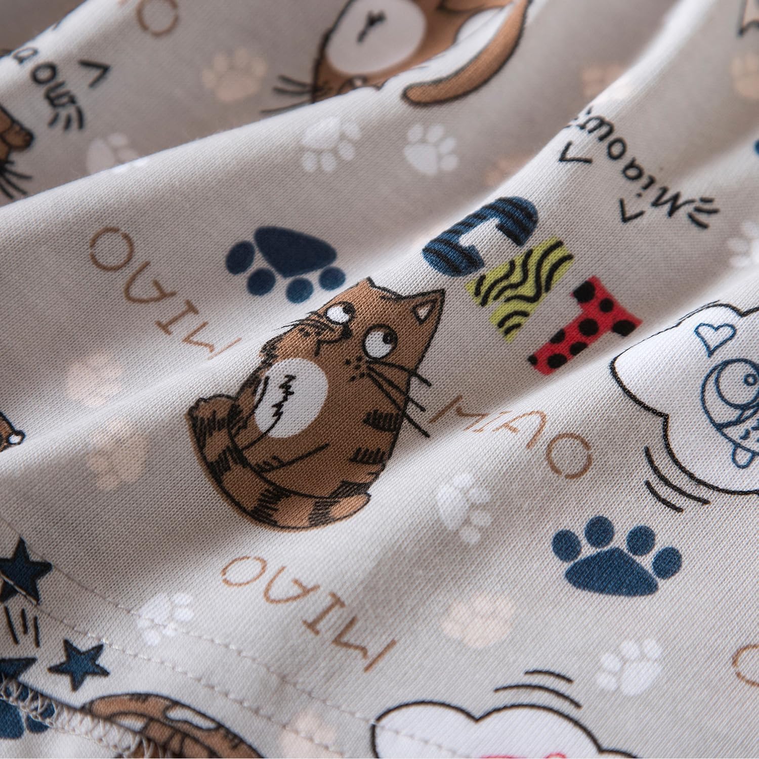 Inadays Womens Cotton Pajama Sets Short Sleeve Top With Capri Pants 2 piece sets for Women Summer Pajamas Lounge Set - Image 7