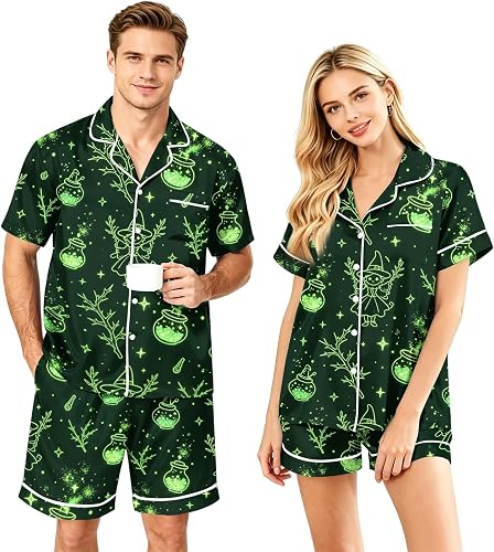 Halloween Pjs Ghost Skull Print Pjs Costume Womens' Fall 2 Piece Spooky Skeleton