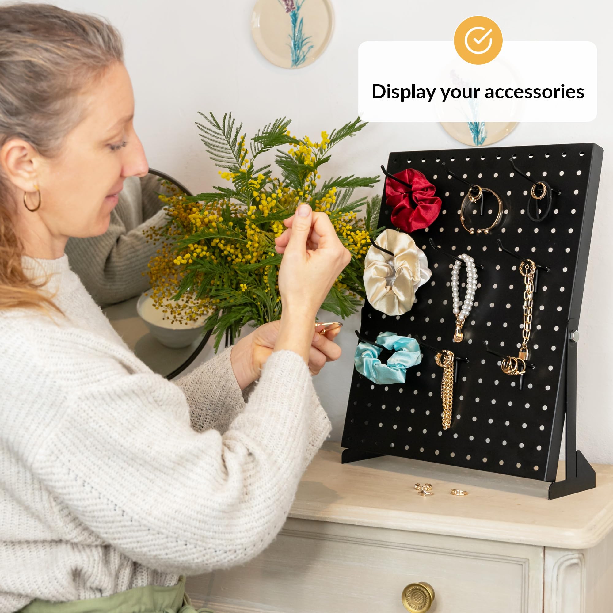 ODOXIA Pegboard | Pannello portautensili | Ganci neri per Pegboard per la casa, il negozio, l'ufficio | Pannelli espositivi