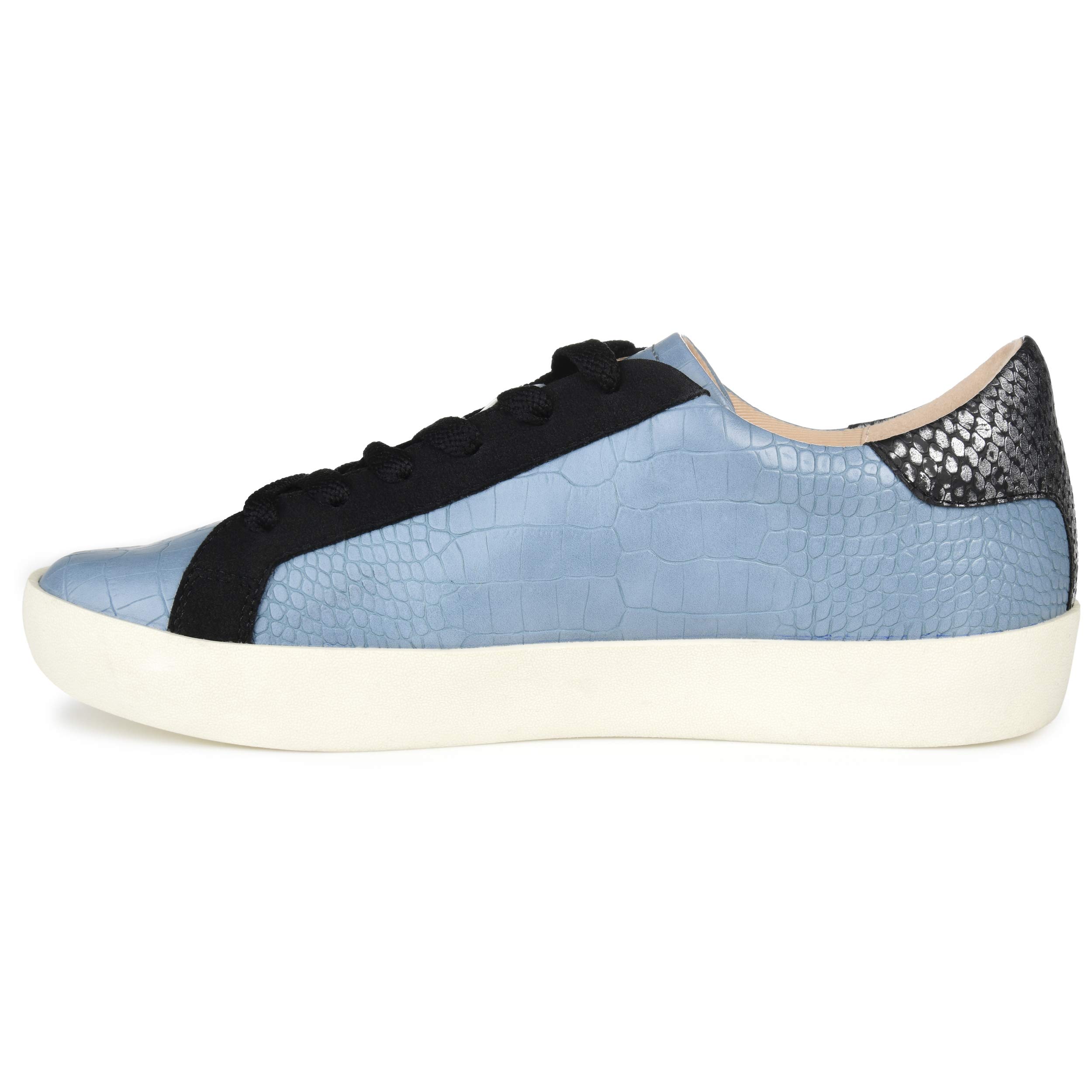 Journee Collection Zapatillas casuales y de moda para mujer, azul (Azul / Patchwork), 41 EU