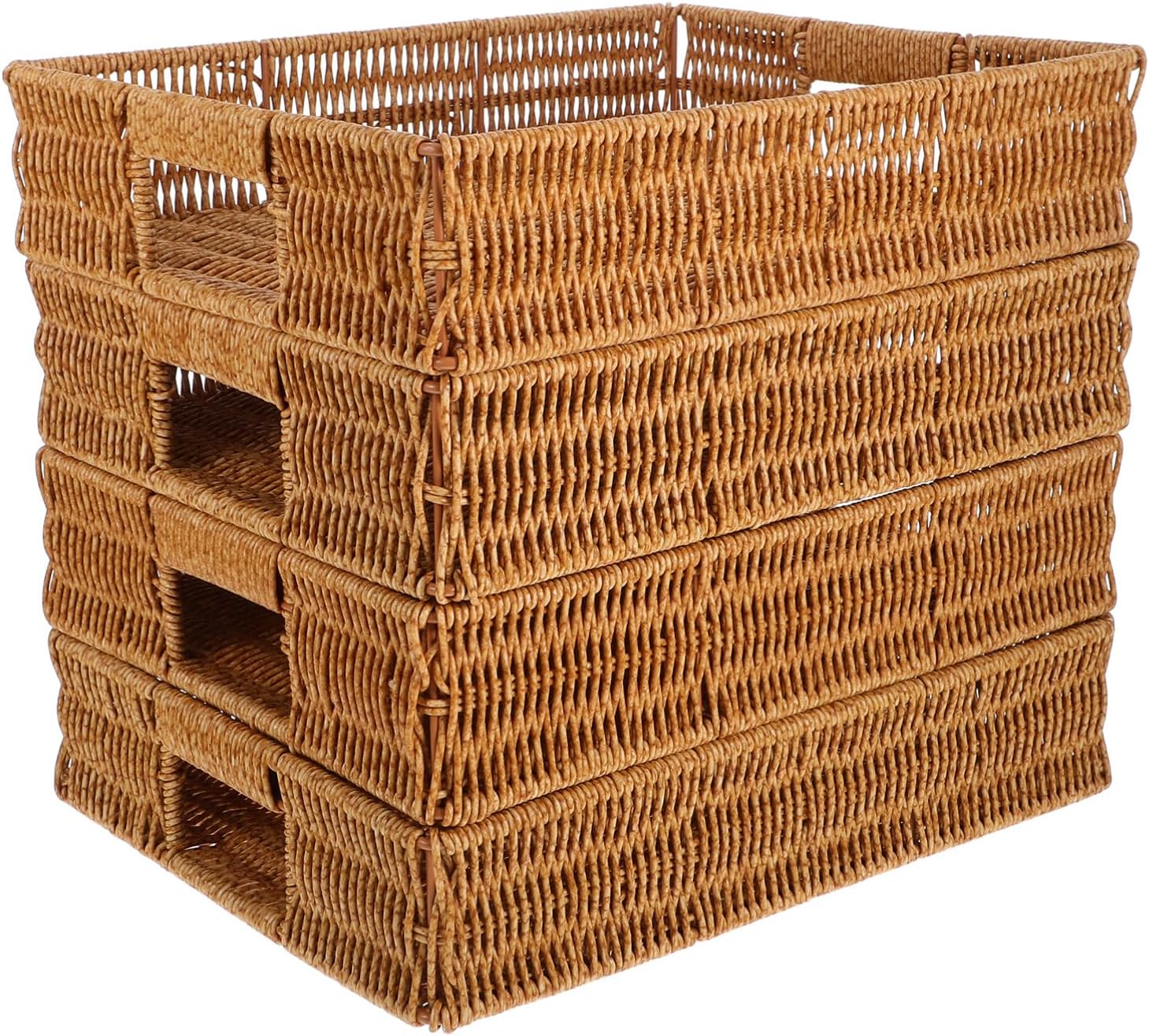 Ciieeo 4pcs Versatile Bread Basket Fruit Holder Woven Tray Imitation Rattan Decorative Basket for Home