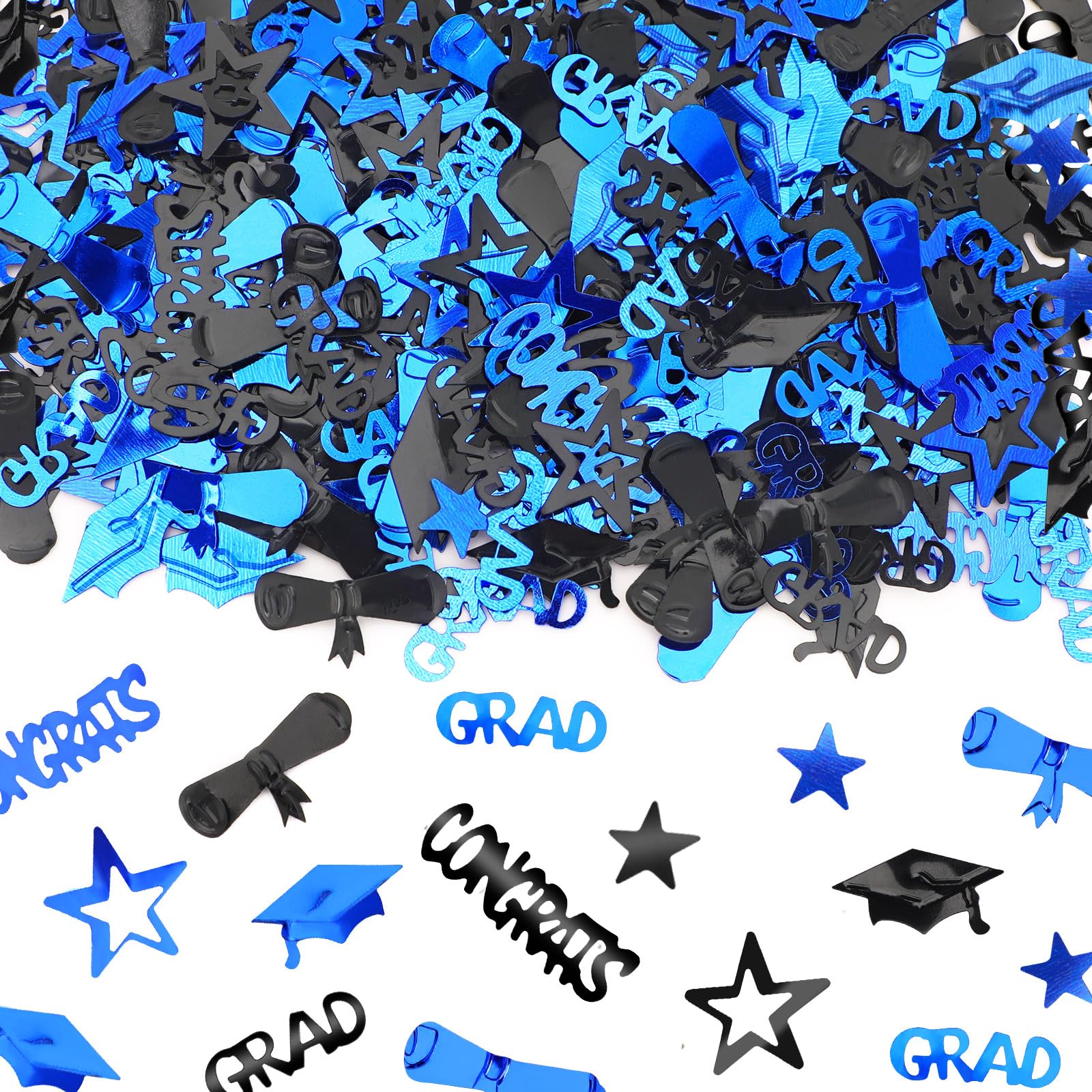 MARFOREVER Graduation Confetti Decorations, 2026 Black Blue Party Table Confetti for 2026 Graduation Theme Events Class of 2026 Supplies Congrats Grad