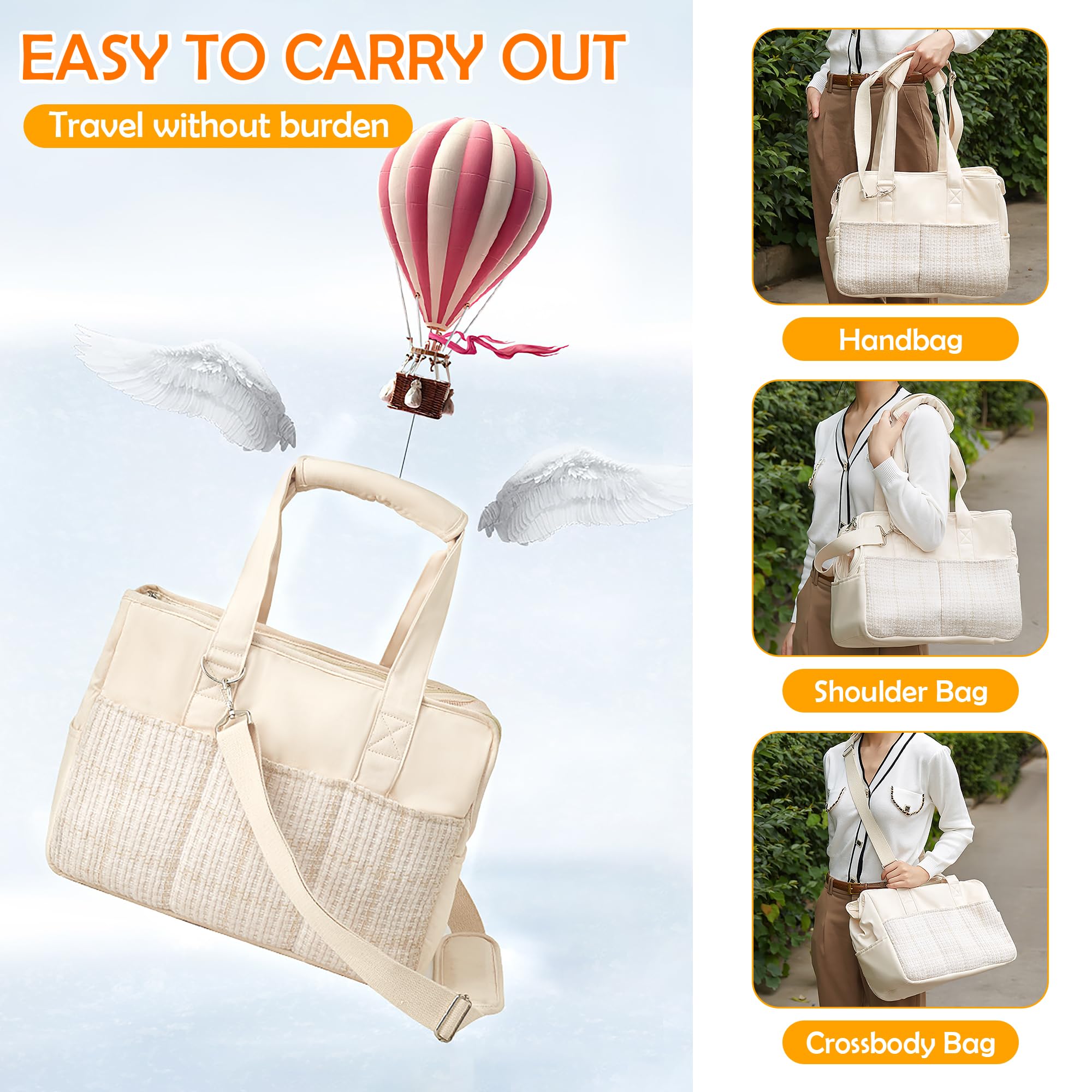 ALLSOPETS Dog Carrier Bag, Portable Pet Carry Tote with Pockets, Safety Leash and Removable Cushion - Image 2