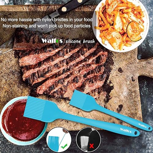 Miniatura 54 de Walfos Cepillo de silicona para pastelería, juego de cepillos para untar resistentes al calor, perfecto para hornear, parrilla de barbacoa, cocina