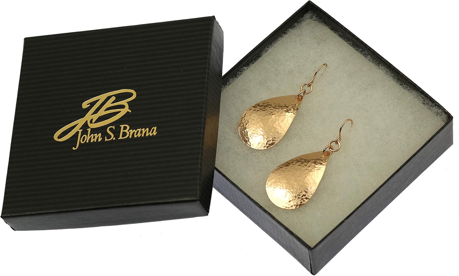 Small Hammered Bronze Teardrop Earrings - Image 5