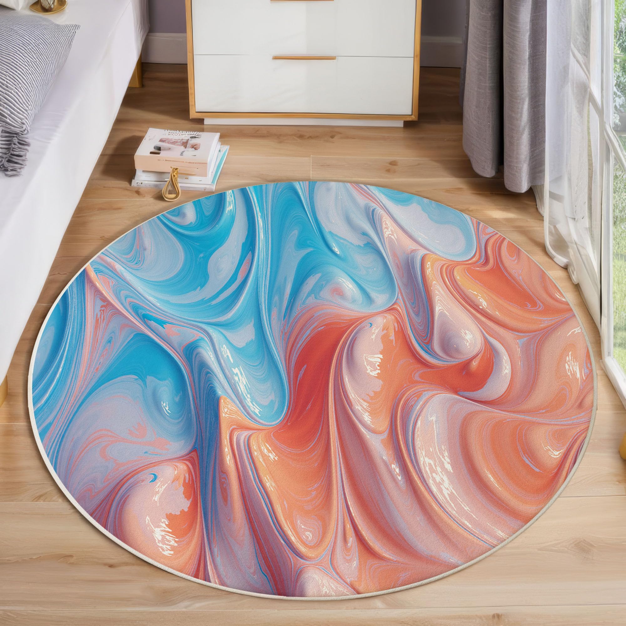 Tapis vagues de peinture abstraites pour créer une ambiance cocooning dans la chambre d'enfant
