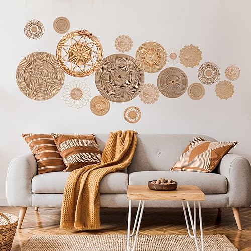 Miniatura 5 de 18 calcomanías de pared de cesta bohemia, calcomanías de pared redondas modernas, bohemias, decoración de pared, calcomanías de decoración de pared