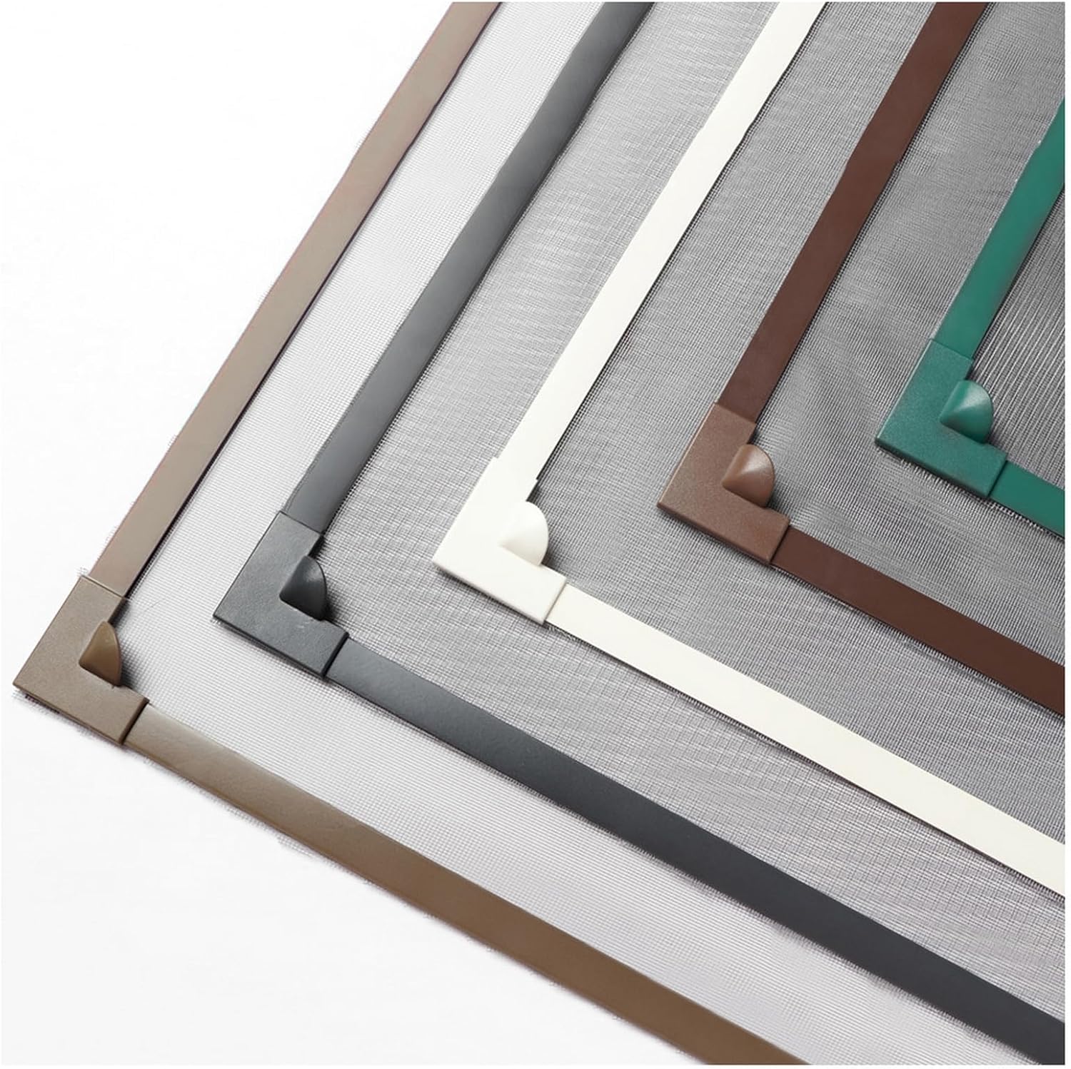 Liveinu Magnetic Window Screen, Adjustable DIY Window Screen Replacement, Fiberglass Mesh for Sliding/Swing/Top-Hung, Fits Wood/Iron/PVC Frames, Dark Grey Frame Black Mesh, 34" x 56"