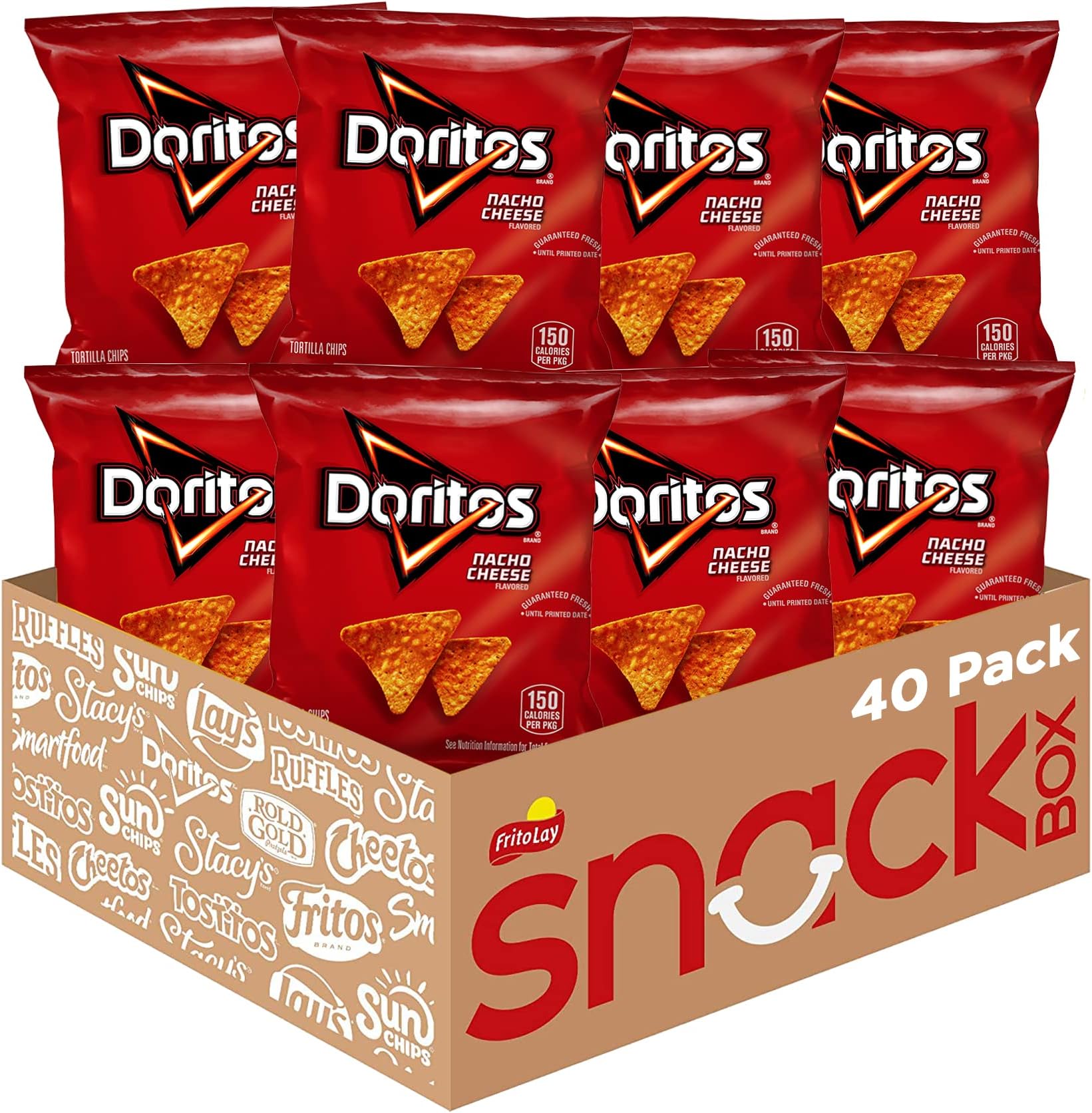 Doritos Flavored Tortilla Chips, Nacho Cheese, 1 Ounce (Pack of 40)