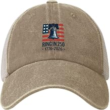 250 Years Anniversary 2026 Trucker Hat Liberty Bell 4th of July Patriotic Celebration Baseball Cap Adjustable