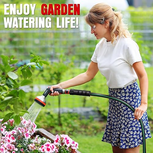 Miniatura 7 de Manguera de jardín resistente de 25 pies, manguera de agua flexible no expansible, manguera híbrida ligera resistente a las torceduras, manguera a