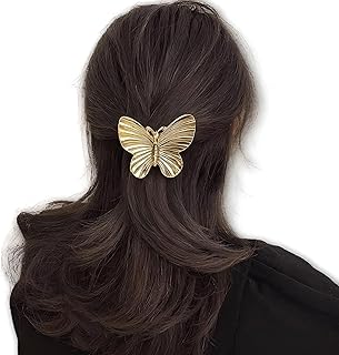 Elegant Hair Accessory - Gold Butterfly Metal Hair Pin, Fashionable Decorative Clip for Women’s Hair Styling
