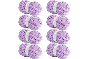 HOMBYS Purple Plush Chunky Chenille Yarn for Crocheting