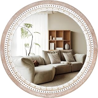 Beaded Round Mirror