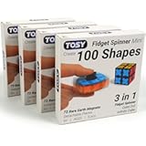 TOSY Magnet Fidget Spinner Mini - 8 Blocks, 3 in 1 Toy: Transformable Fidget Spinner, Infinity Cube, 2x2 Puzzle Cube, Stress Relief, STEM Magnet Tiles Birthday Gift for Kids/Boys/Girls/Adults, 4-Pack