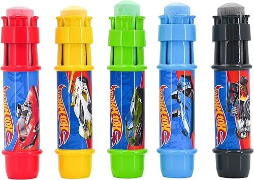 Sunny Days Entertainment Hot Wheels - Soportes de tiza jumbo 5 palos de tiza con soportes para niños tiza para acera para niños pequeños
