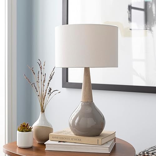 Miniatura 7 de Mark&Day Lámparas de mesa, Poysdorf moderna lámpara de mesita de noche en blanco y negro para mesita de noche, dormitorio, sala de estar, oficina