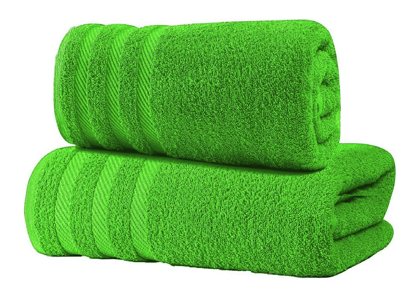 Towelbay Lime Green 2X Large Bath Sheets Towel 100% Egyptian Cotton Bathroom Jumbo Towels Super Soft -500Gsm Fast Absorbent Quick Dry Big Towels (Lime Green)