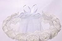 Vista 5 de Velo de la primera comunión blanco con lazo, para niñas