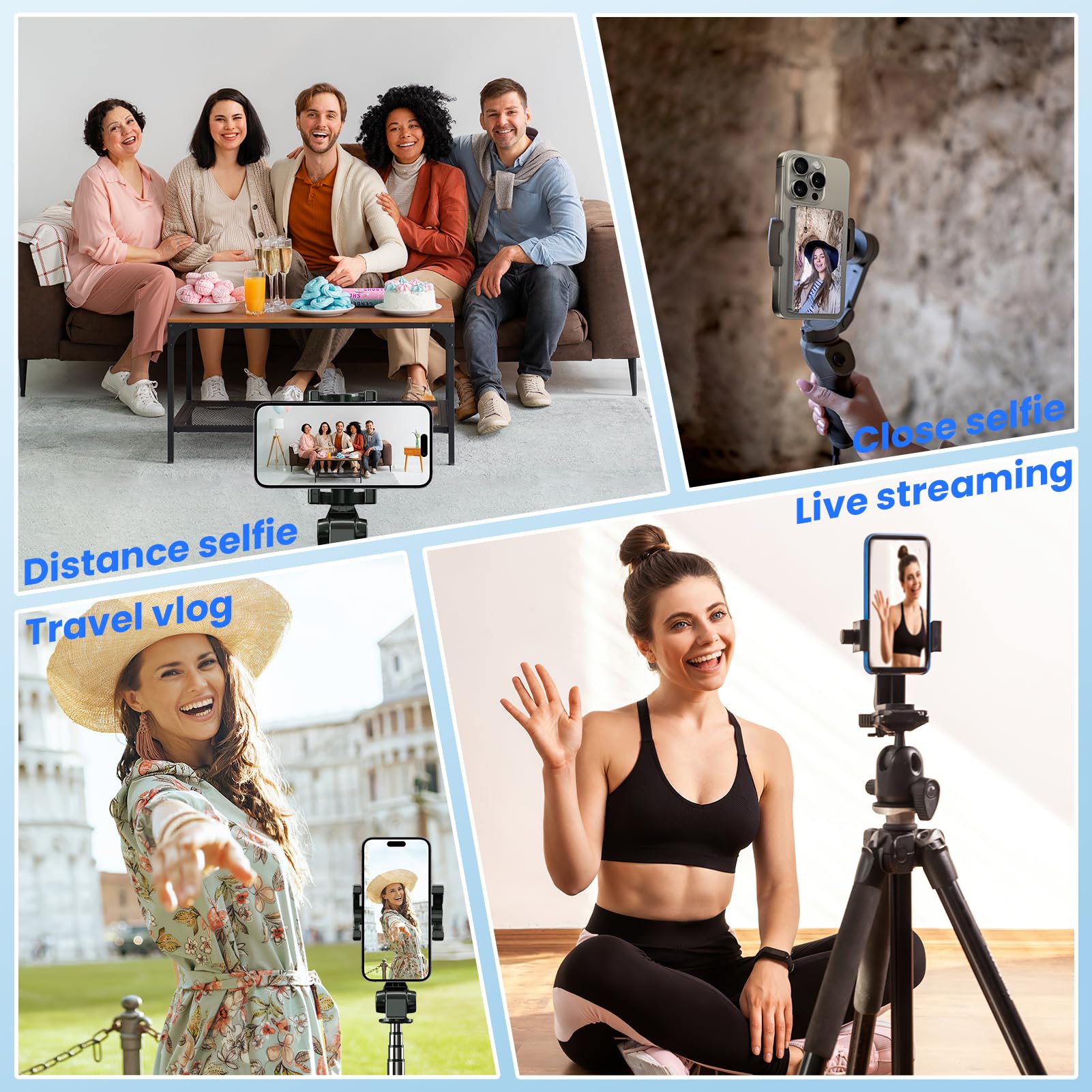 Pantalla para monitor de teléfono Vlog Selfie, conexión inalámbrica de montaje magnético con control remoto, grabación inalámbrica de 1080P, cámara trasera para selfie, vlog en vivo