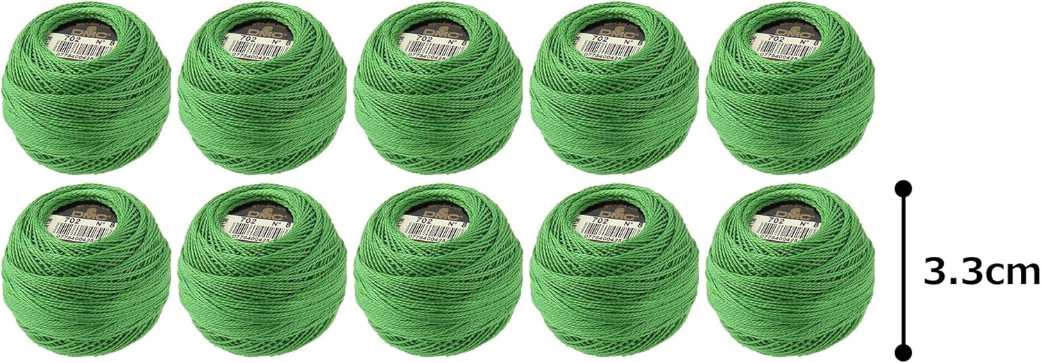DMC Pearl Cotton Balls, Size 8, Kelly Green