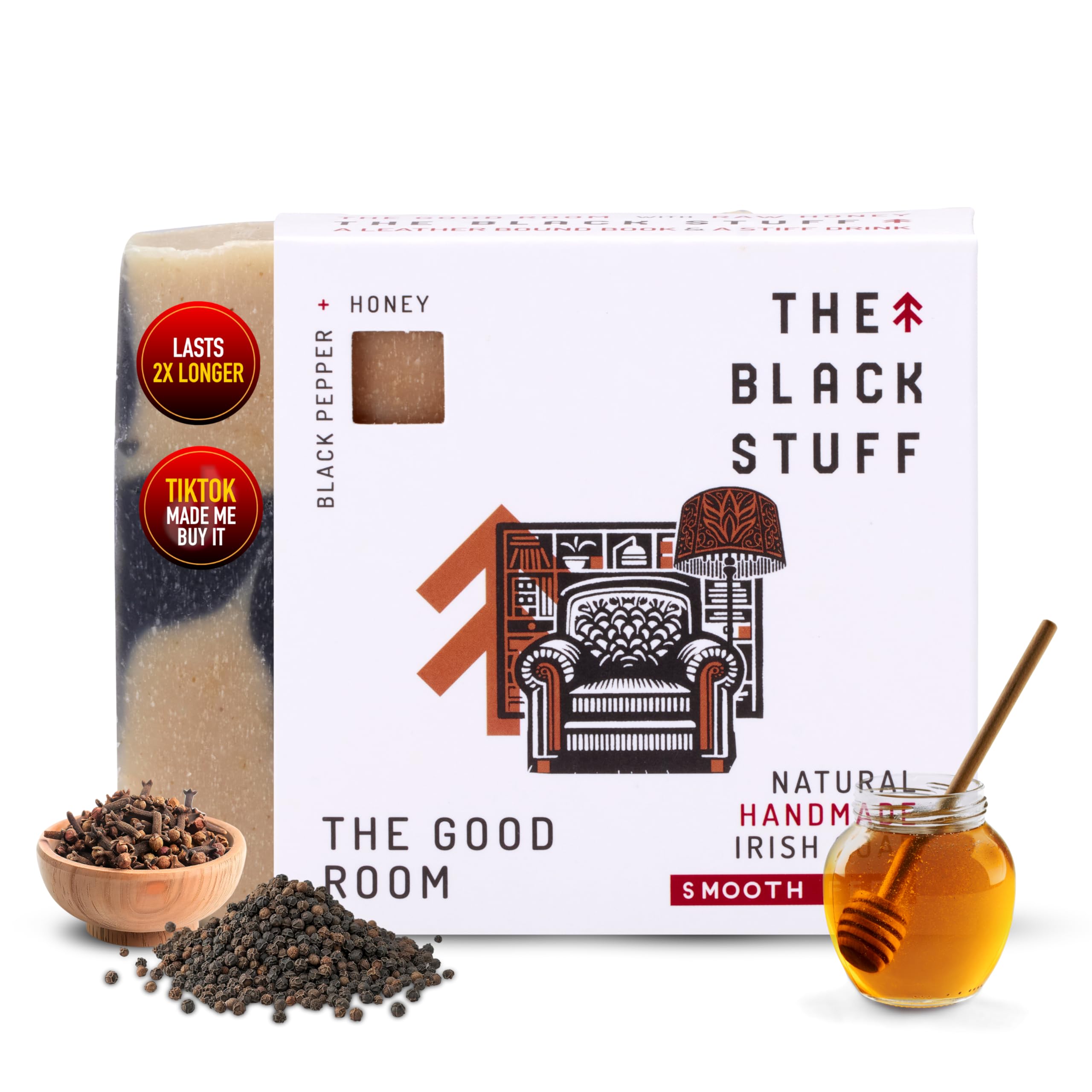 The Black Stuff All Natural Bar Soap for Men Handmade Cold Process Soaps with Organic Ingredients and Essential Oils - Mens Soap for Daily Use, The