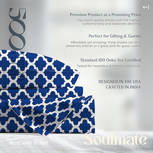 Miniatura 119 de Mayfair Linen Juego de sábanas de 100 % algodón a rayas, tamaño individual, sábanas de damasco de 500 hilos, tamaño individual, juego de 3 piezas