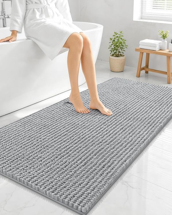 Smiry Thick Bathroom Rugs 47x24, Extra Soft Absorbent Chenille Bath Mat by Smiry - Used condition - US$35.71
