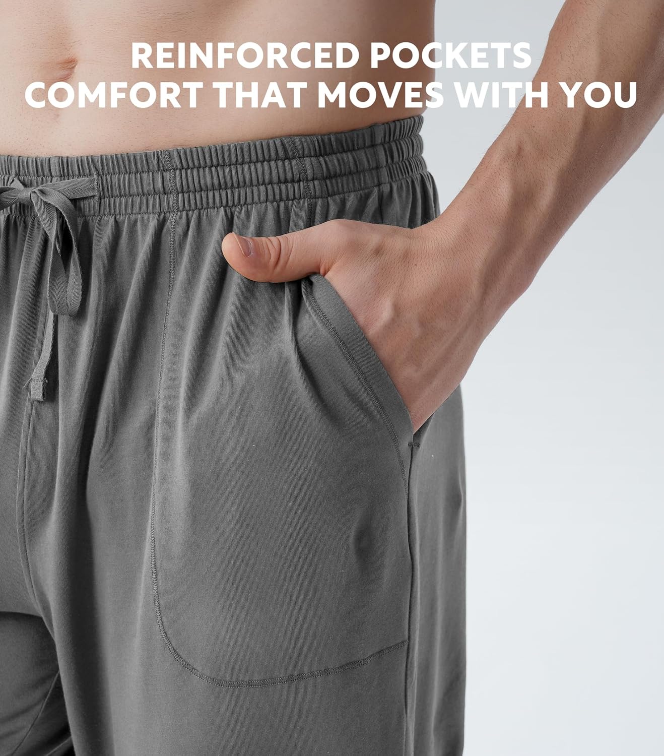 DAVID ARCHY Men's Pajama Pants Cotton Bottoms Soft Lightweight Loungewear with Drawstring and Pockets 2 Pack - Image 5