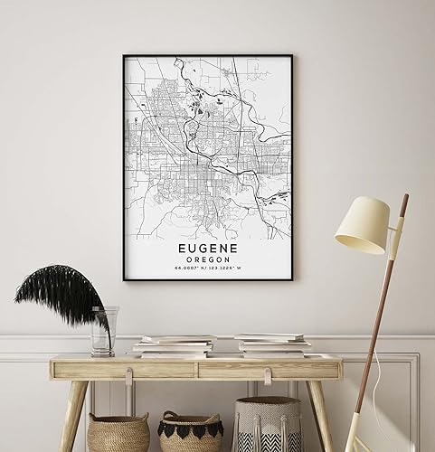 Miniatura 8 de Mapa de Eugene, Oregon, Light 2 (16x20)