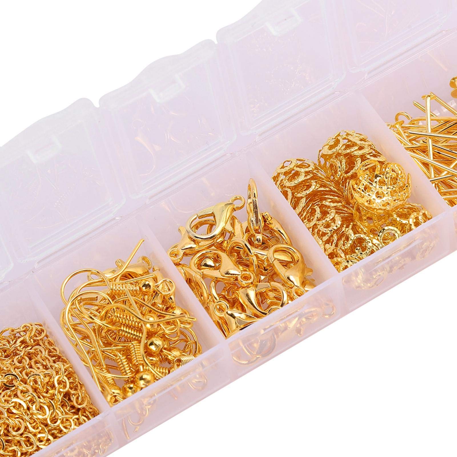 Fermoir mousqueton avec boîte en plastique, pour le bricolage de bijoux, pour les projets d'artisanat