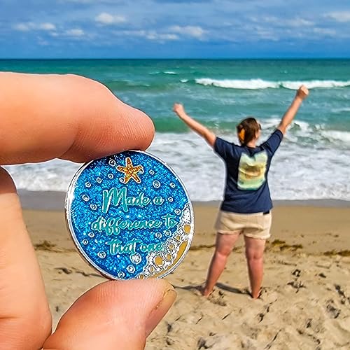 Miniatura 6 de Chip de sobriedad de Star Thrower  Moneda AA triple  Marcó la diferencia con esa  Token de regalo inspirador de historia de estrellas de mar