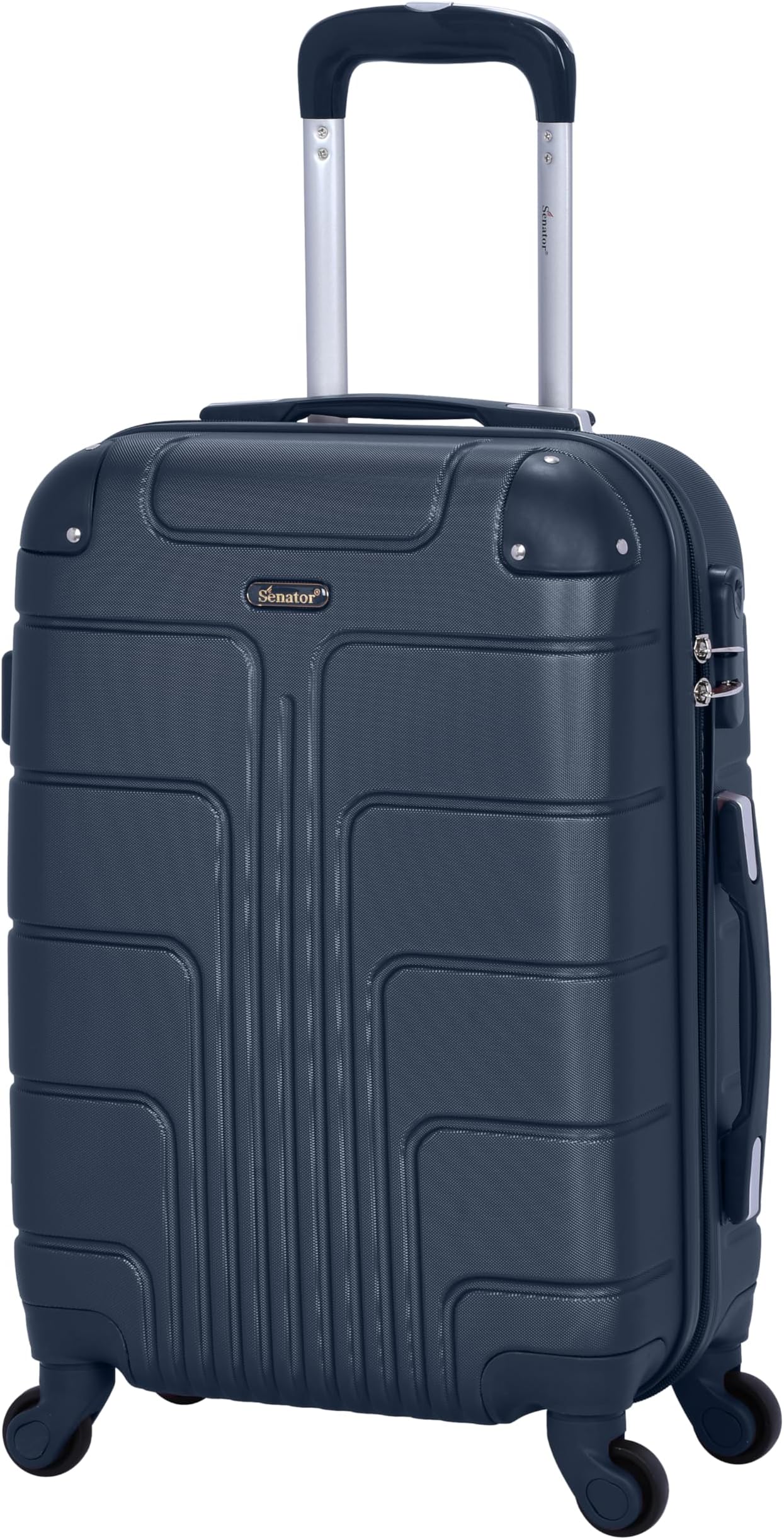 Hardside Carry on Luggage 20 Inches Small Suitcase on Wheels for Unisex A1012 | Ultra Lightweight cabin size luggage Carry on with Spinner Wheels 4 (Carry-On 20-Inch, Navy Blue)