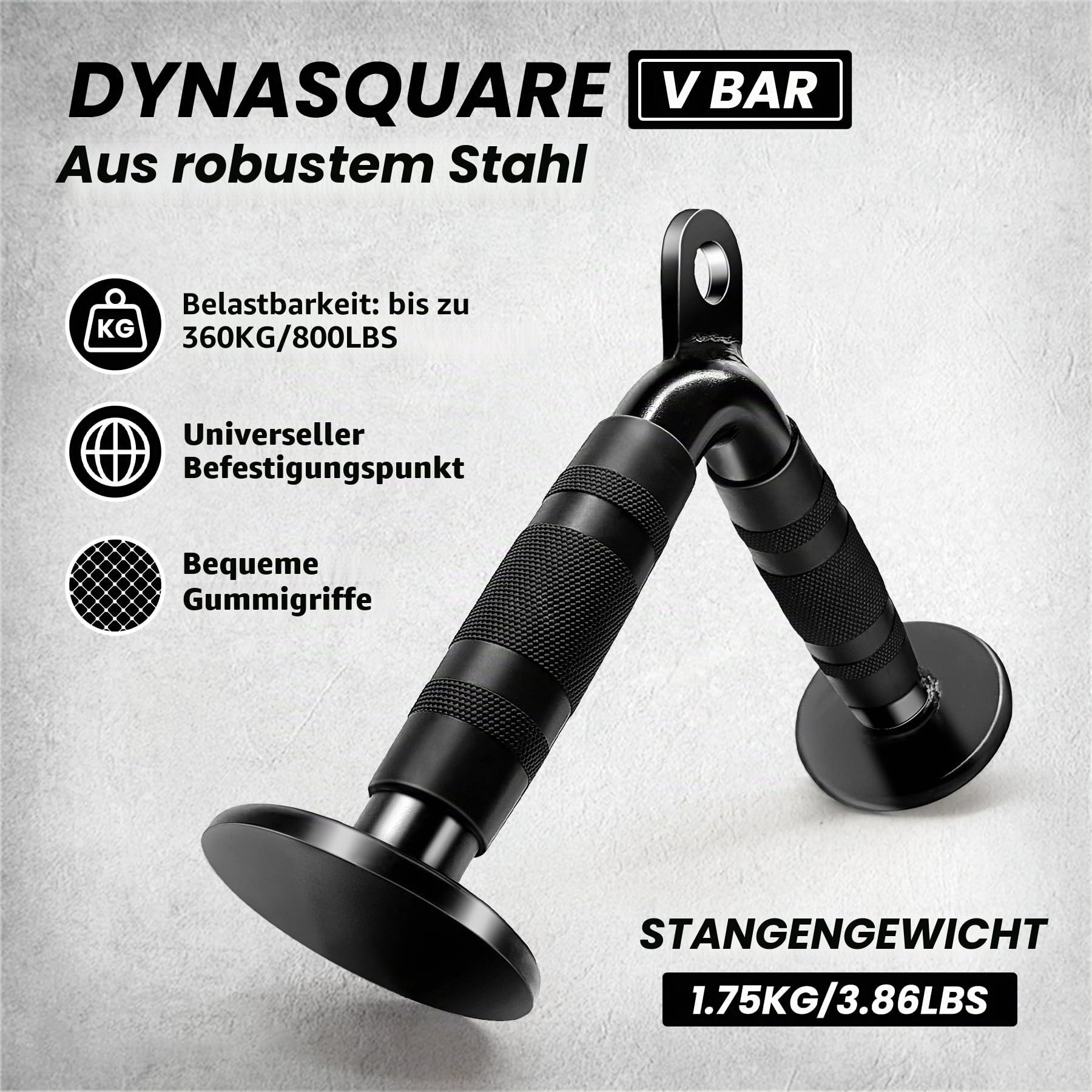 Kombination LAT-Zugzubehör, Seilzuggerät-Zubehör mit Curl- und Zugstange, passend für die meisten Fitnessgeräte, gefertigt aus robustem Vollstahl